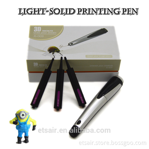 Invisible Lnk Pen Refill Light Solid Metal 3 d doodle Pen 2017 Hot Sale